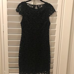 Alice and Olivia black lace mini dress